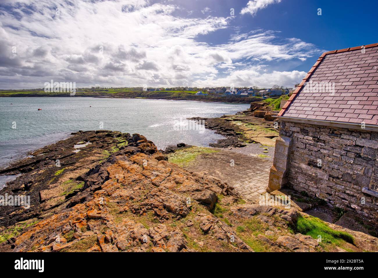 Old Lifeboat Station, Moelfre, Anglesey, pays de Galles du Nord, Royaume-Uni Banque D'Images