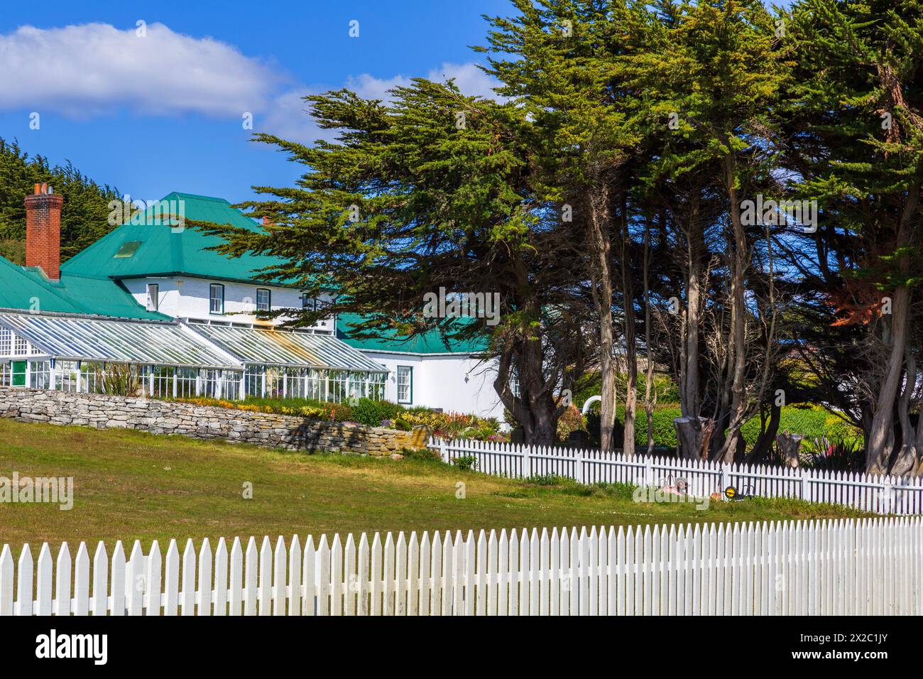 Government House, Port Stanley, Îles Falkland, Royaume-Uni Banque D'Images