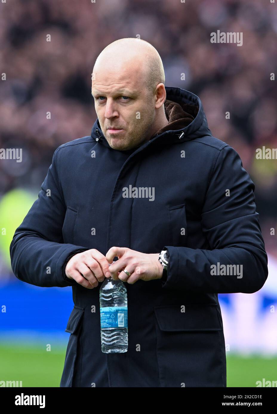 Glasgow, Royaume-Uni. 21 avril 2024. Steven Naismith, manager de Hearts, lors de la demi-finale de la Coupe d'Écosse à Hampden Park, Glasgow. Le crédit photo devrait se lire : Neil Hanna/Sportimage crédit : Sportimage Ltd/Alamy Live News Banque D'Images