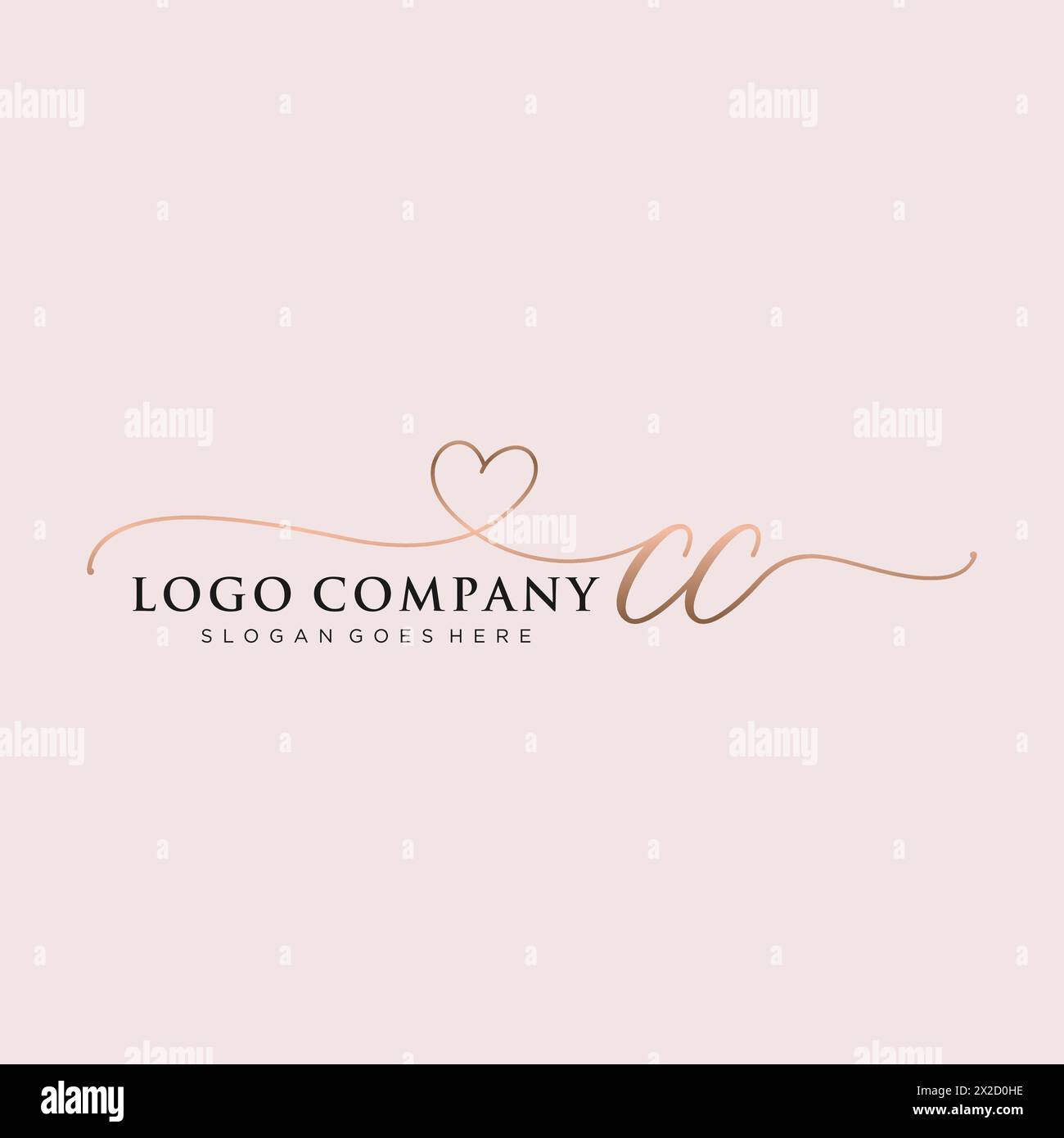 Monogramme de beauté CC et design élégant de logo Illustration de Vecteur