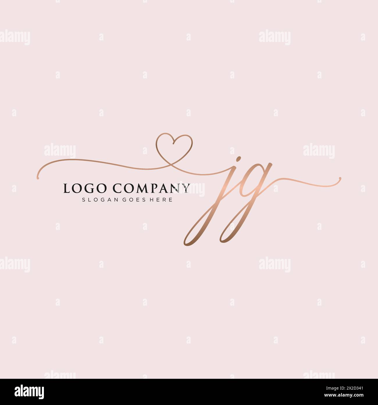 Monogramme de beauté JG et design élégant de logo Illustration de Vecteur