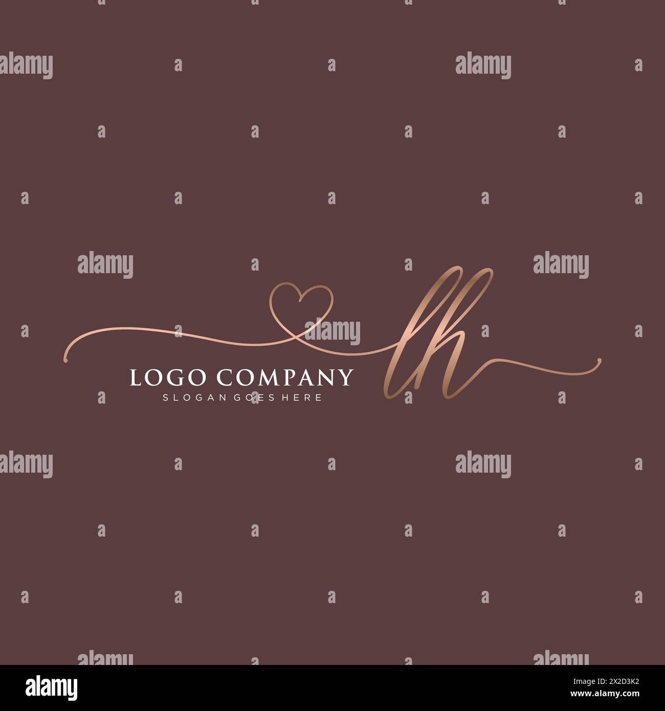 Monogramme de beauté LH et design élégant de logo Illustration de Vecteur
