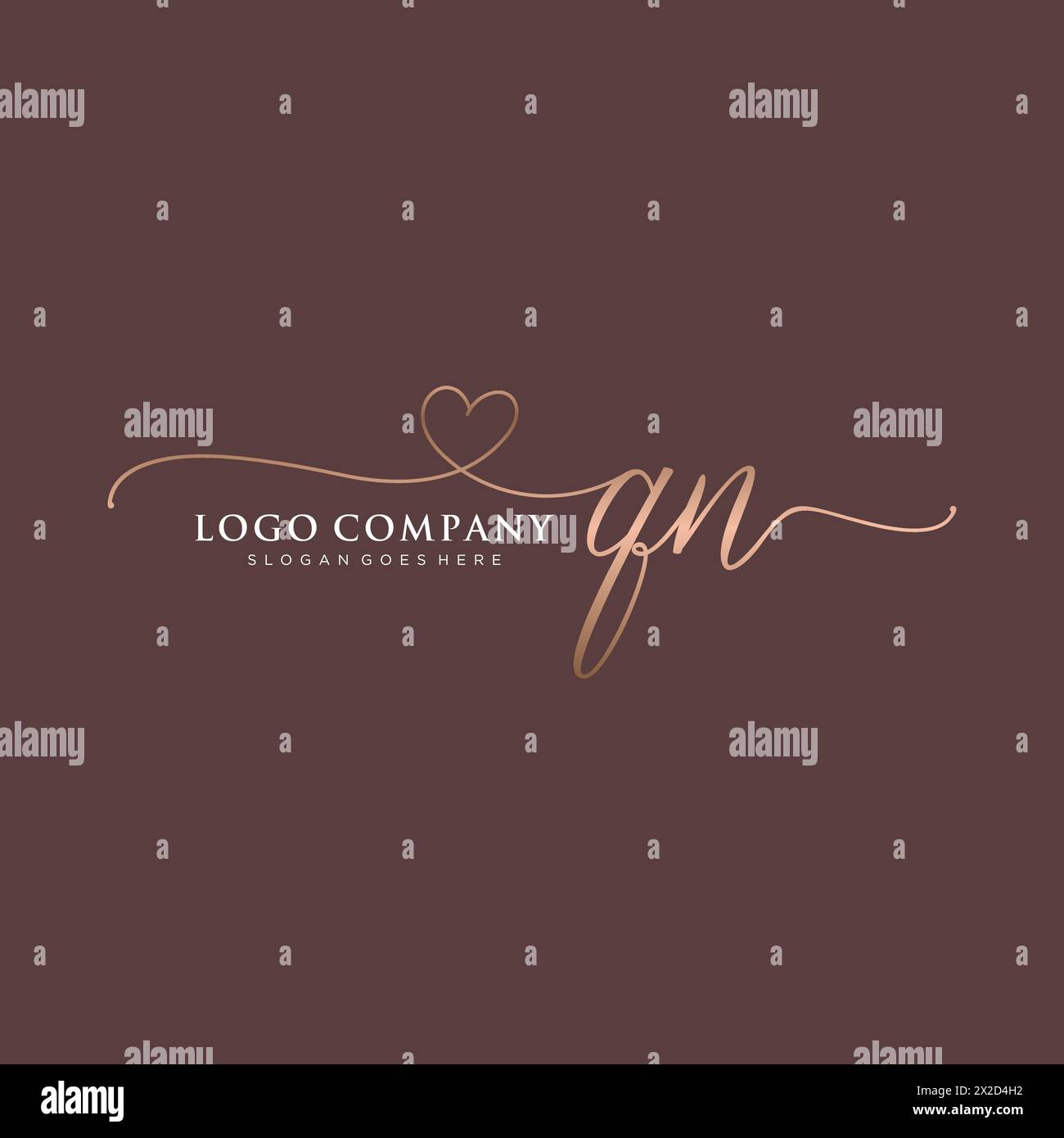 Monogramme beauté QN et design élégant de logo Illustration de Vecteur