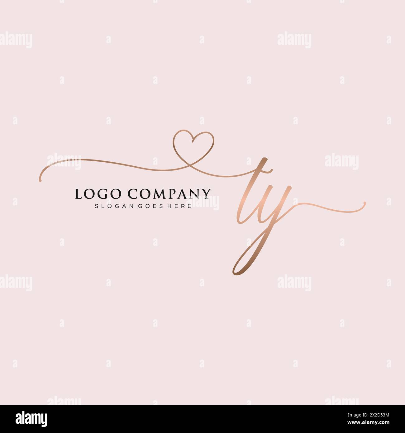 Monogramme de beauté TY et design élégant de logo Illustration de Vecteur