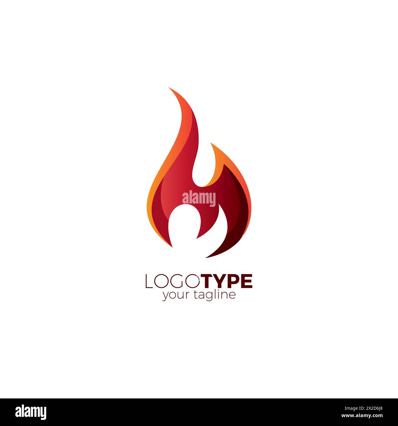M Fire logo Design simple, icône de feu Illustration de Vecteur