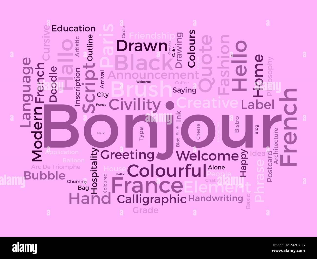 Modèle de nuage de mots Bonjour. Fond de vecteur de concept de salutation. Illustration de Vecteur