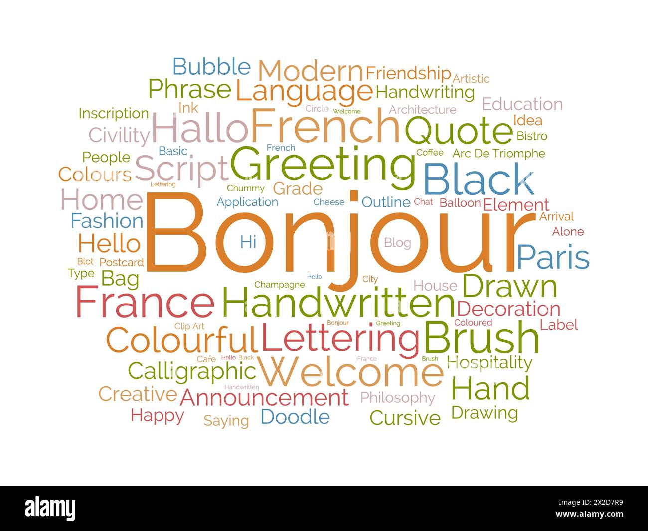 Modèle de nuage de mots Bonjour. Fond de vecteur de concept de salutation. Illustration de Vecteur