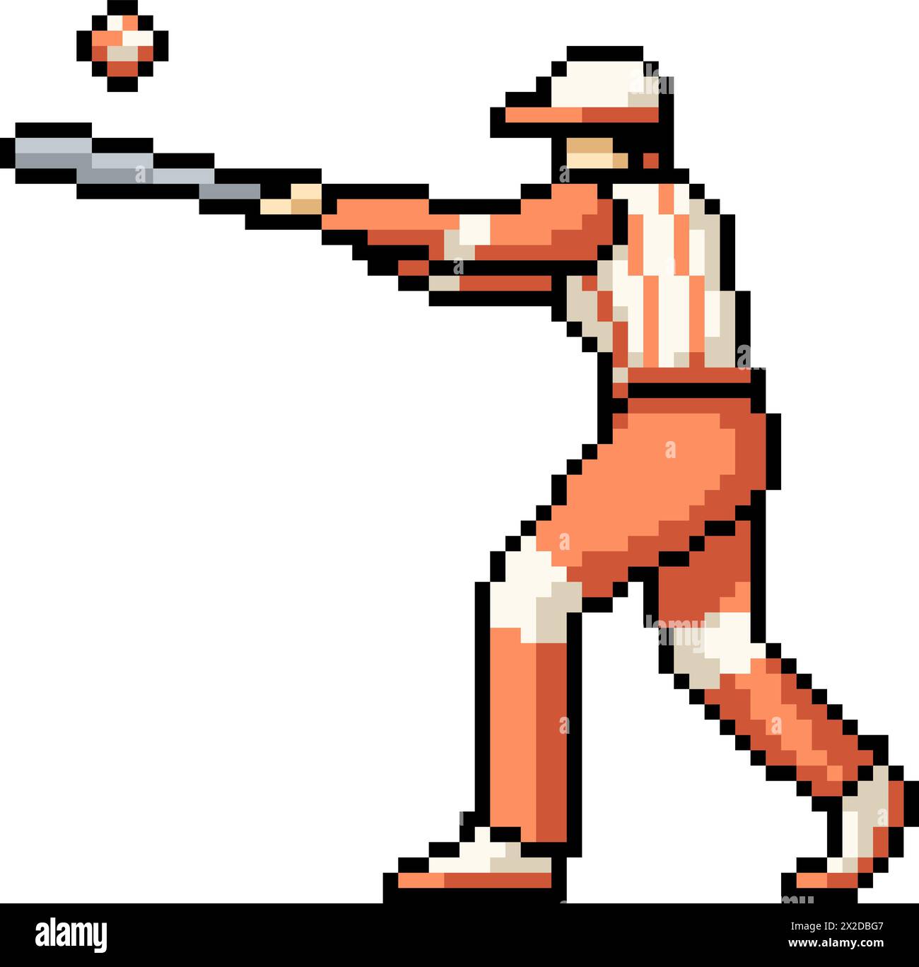 pixel art de l'action de joueur de baseball arrière-plan isolé Illustration de Vecteur