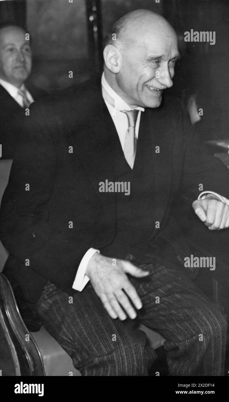 Schuman, Robert, 29.6.1866 - 4,9.1963, homme politique français (MRP), ADDITIONAL-RIGHTS-CLEARANCE-INFO-NOT-AVAILABLE Banque D'Images
