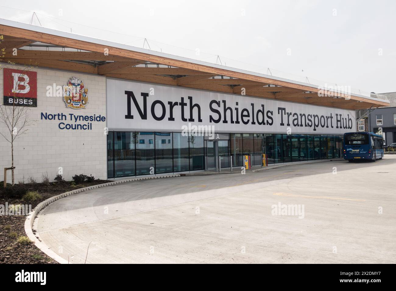 North Shields transport Hub, ou gare routière, North Tyneside, Angleterre, Royaume-Uni Banque D'Images