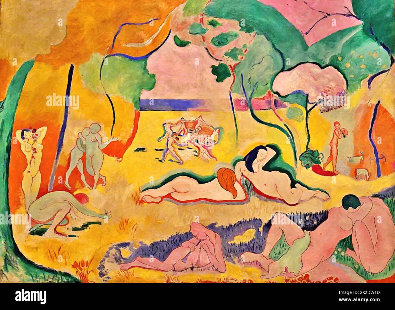 La joie de vivre, 1905-06 (huile sur toile) artiste Matisse, Henri (1869-1954) Français. Illustration de Vecteur