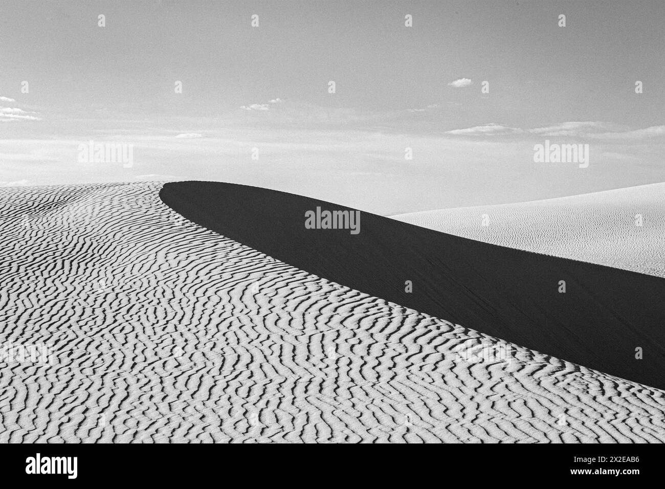 Abstraction en noir et blanc de dune de sable, White Sands Nouveau Mexique Banque D'Images