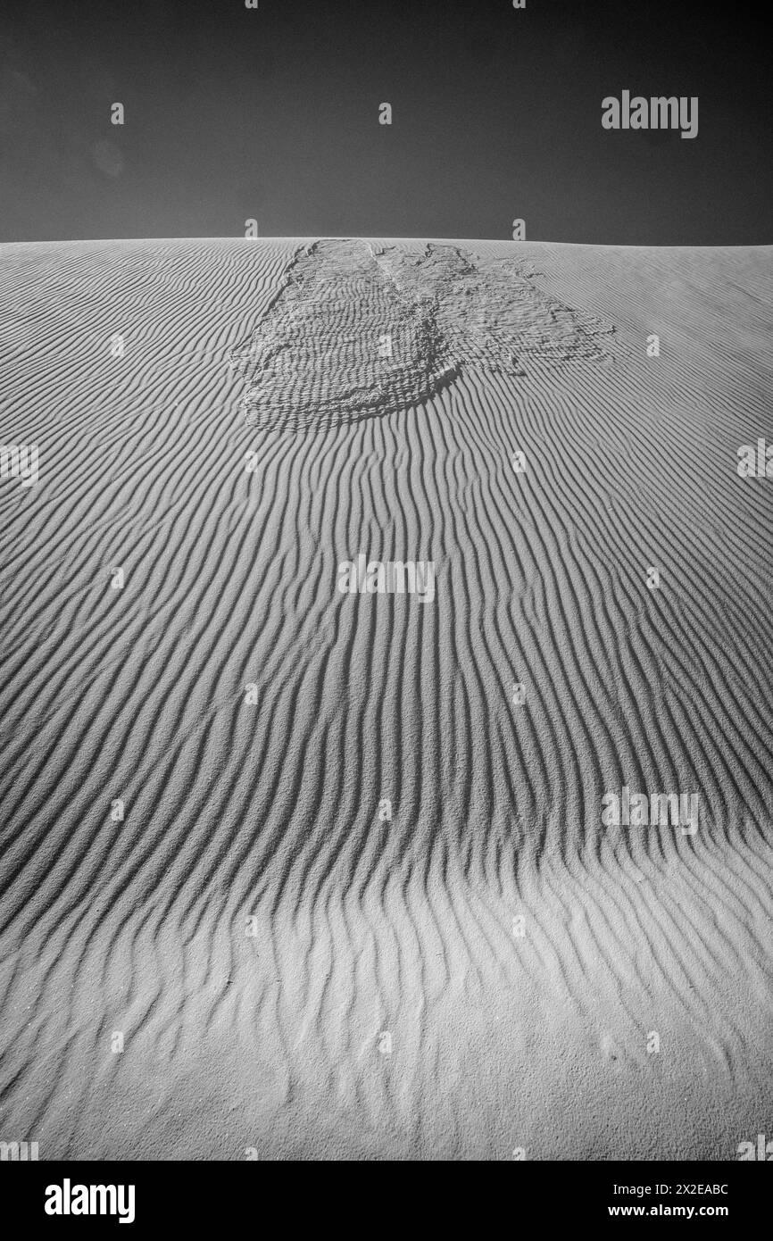 Avalanche de sable et texture dune de sable, Vallée de la mort, Californie Banque D'Images