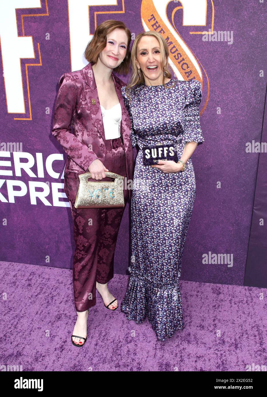 New York, États-Unis. 18 avril 2024. Rebecca Sussman et Jill Furman assistent à la soirée d'ouverture de 'Suffs' Broadway au Music Box Theatre le 18 avril 2024 à New York City, NY © Steven Bergman/AFF-USA.COM crédit : AFF/Alamy Live News Banque D'Images