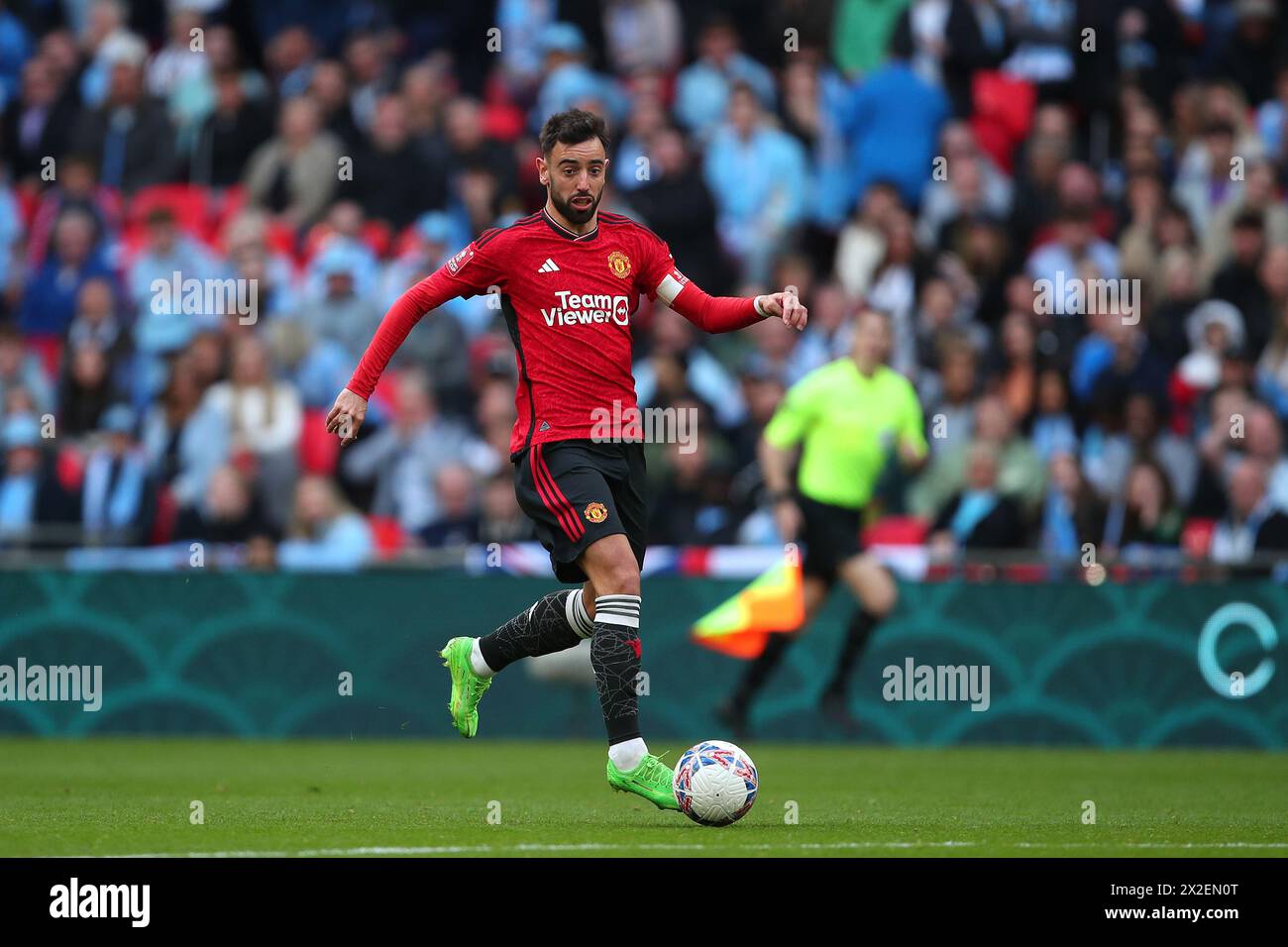 Bruno Fernandes de Manchester United - Coventry City v Manchester United, demi-finale de la Coupe FA Emirates, stade de Wembley, Londres, Royaume-Uni - 21 avril 2024 Banque D'Images