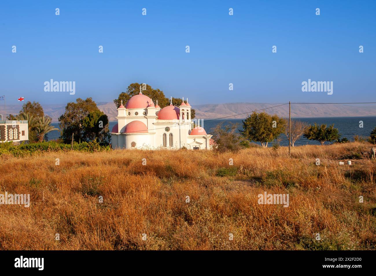 L'Église orthodoxe grecque des Saints Apôtres, en usage commun l'Église simple des Apôtres est l'église au centre du monastère orthodoxe grec Banque D'Images