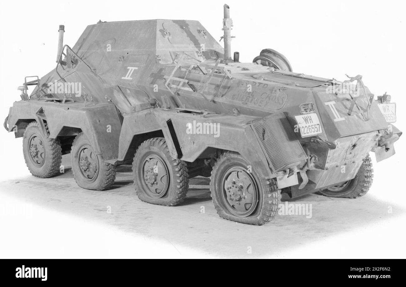Le SD.Kfz. 263 était un véhicule blindé de commandement allemand utilisé pendant la seconde Guerre mondiale. Il était basé sur le châssis du SD.Kfz. 231 et équipé d'un équipement radio longue portée pour les communications. Banque D'Images