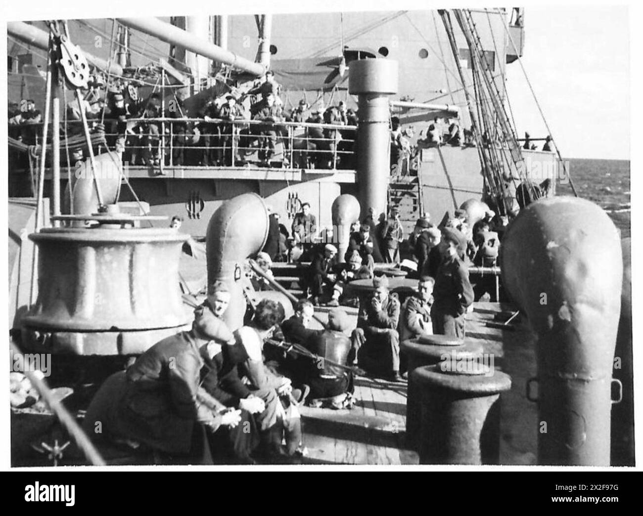 Le personnel de l'armée britannique retourne en Angleterre après le raid du Spitzberg. Banque D'Images