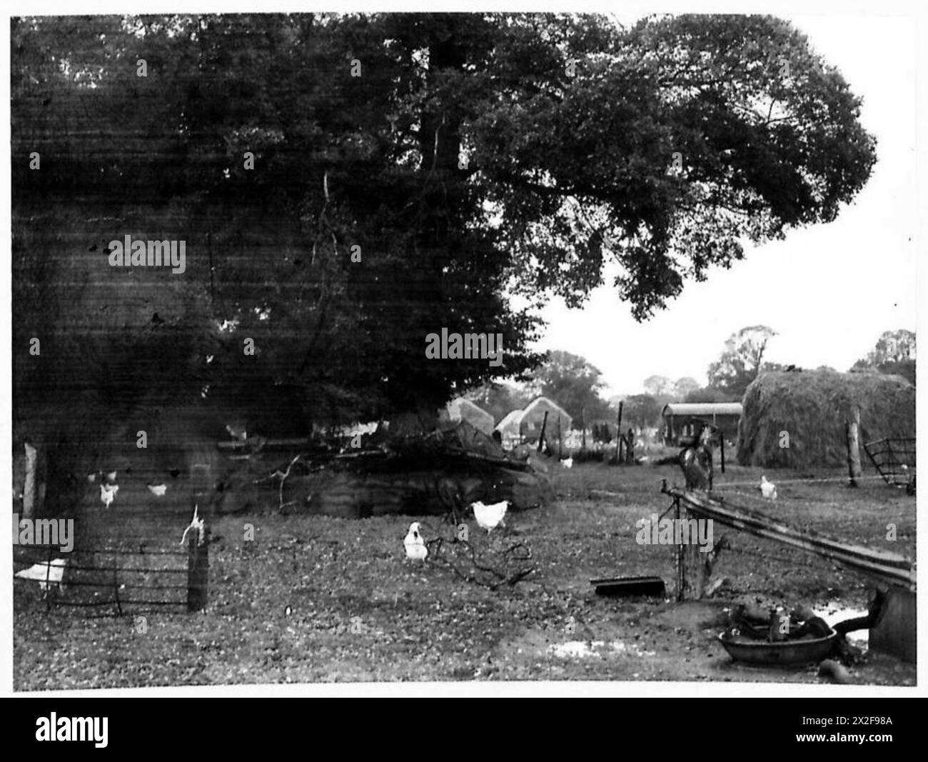 Négatif en verre montrant des points forts camouflés occupés par le 11e corps de l'armée britannique. Banque D'Images