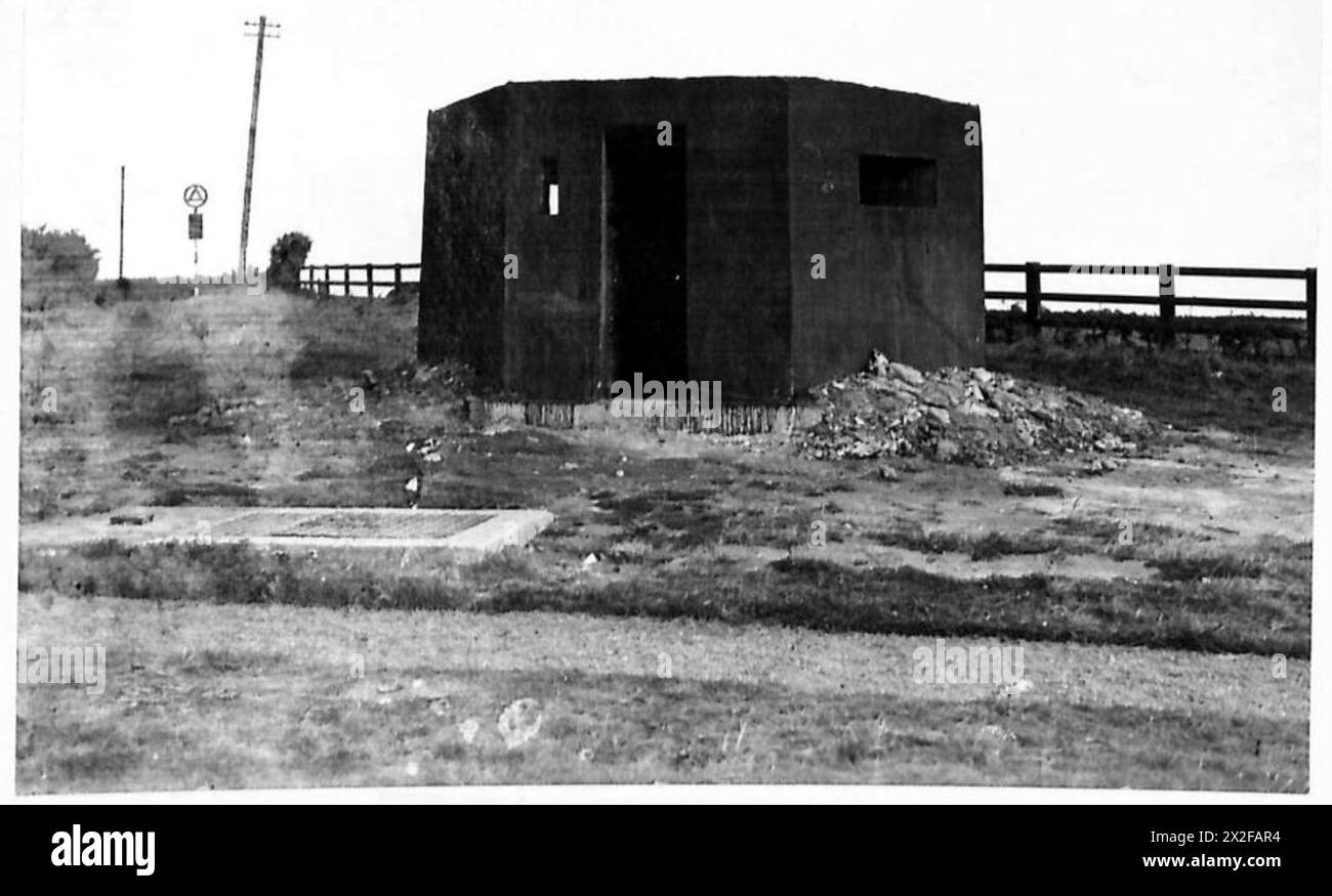 Points forts camouflés documentés par l'armée britannique dans la zone de commandement nord à des fins défensives. Banque D'Images