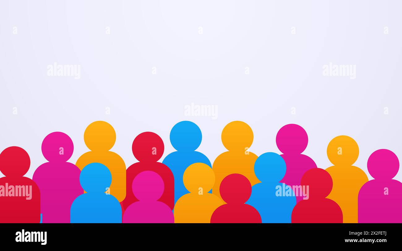 Des gens colorés debout ensemble. Concept d'équipe ou d'amitié. Illustration vectorielle Illustration de Vecteur