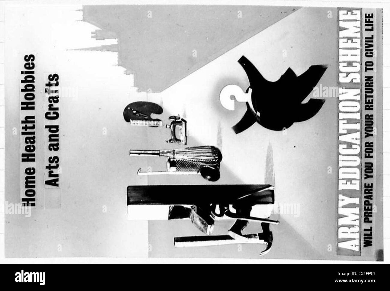 Les affiches de l'armée britannique font la promotion de la maison, de la santé, des passe-temps et de l'art et de l'artisanat pour les soldats et le personnel. Banque D'Images