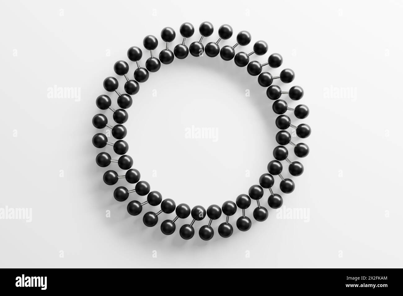 Logo de cercle abstrait cadre rond sur un fond blanc. Rendu 3D. Banque D'Images