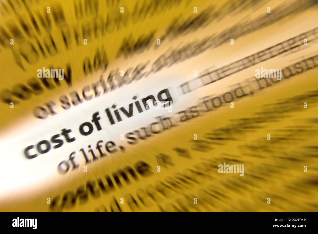 Coût de la vie - le coût de la vie est le coût du maintien d'un certain niveau de vie. L'évolution du coût de la vie au fil du temps est souvent opérationnelle Banque D'Images