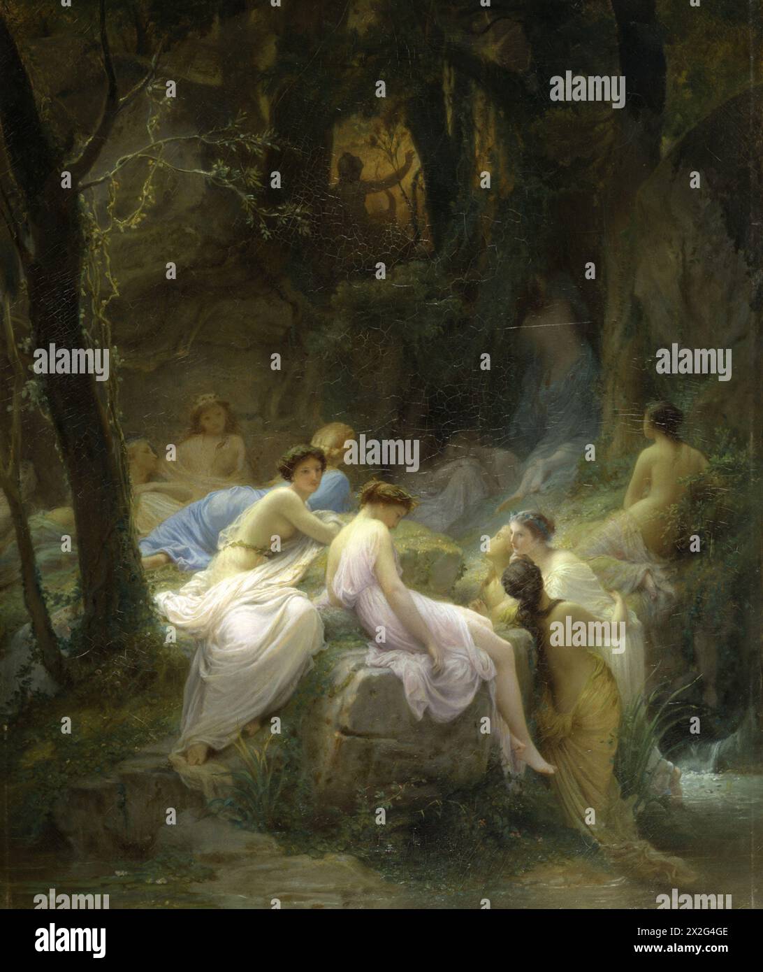 Nymphes écoutant les chansons d'Orphée (1853), Walters Art Museum. Charles Jalabert Banque D'Images Nymphes écoutant les chansons d'Orphée (1853), Walters Art Museum. Charles Jalabert Banque D'Images