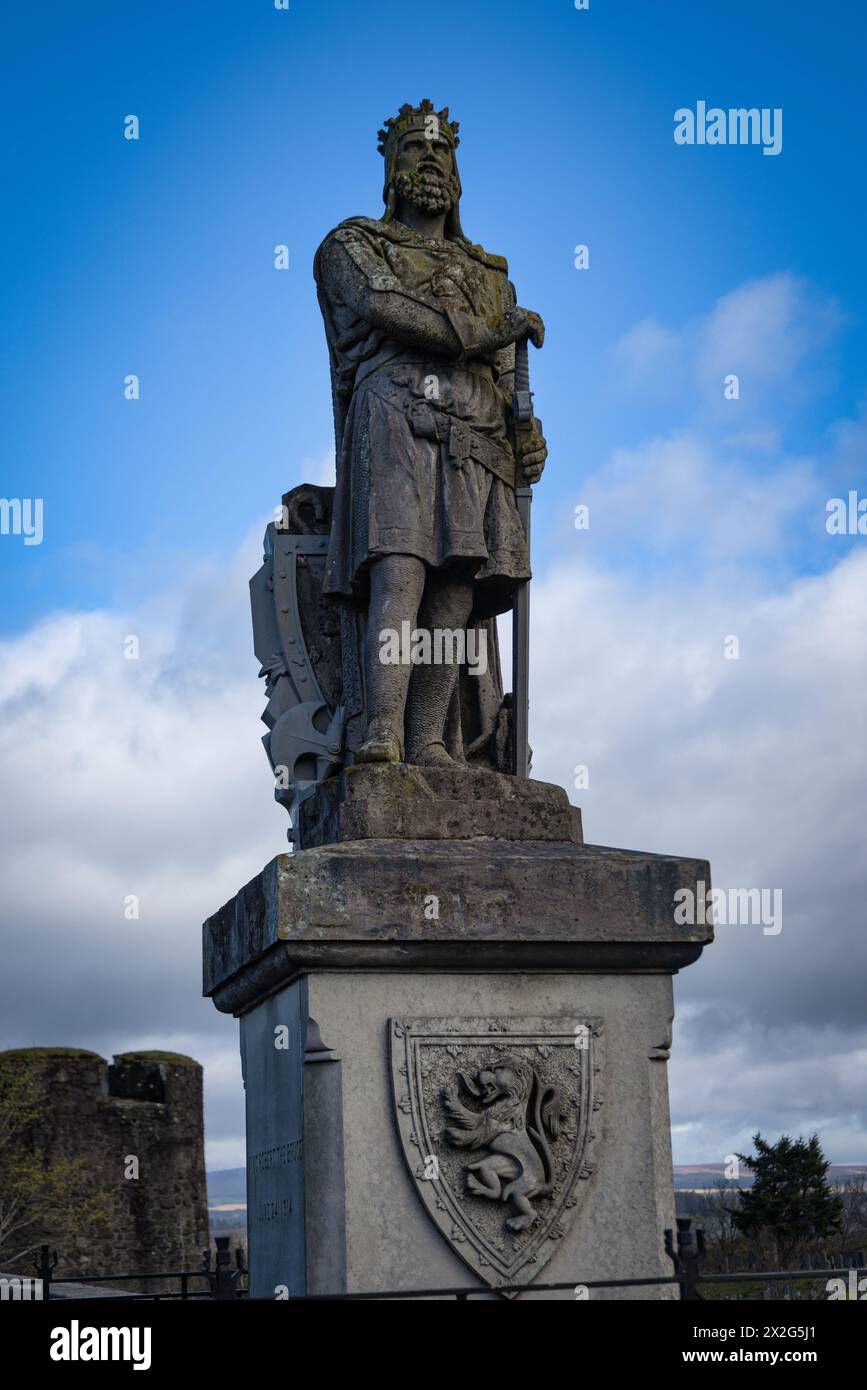 La Statue de Robert Bruce à Stirling Castle Banque D'Images