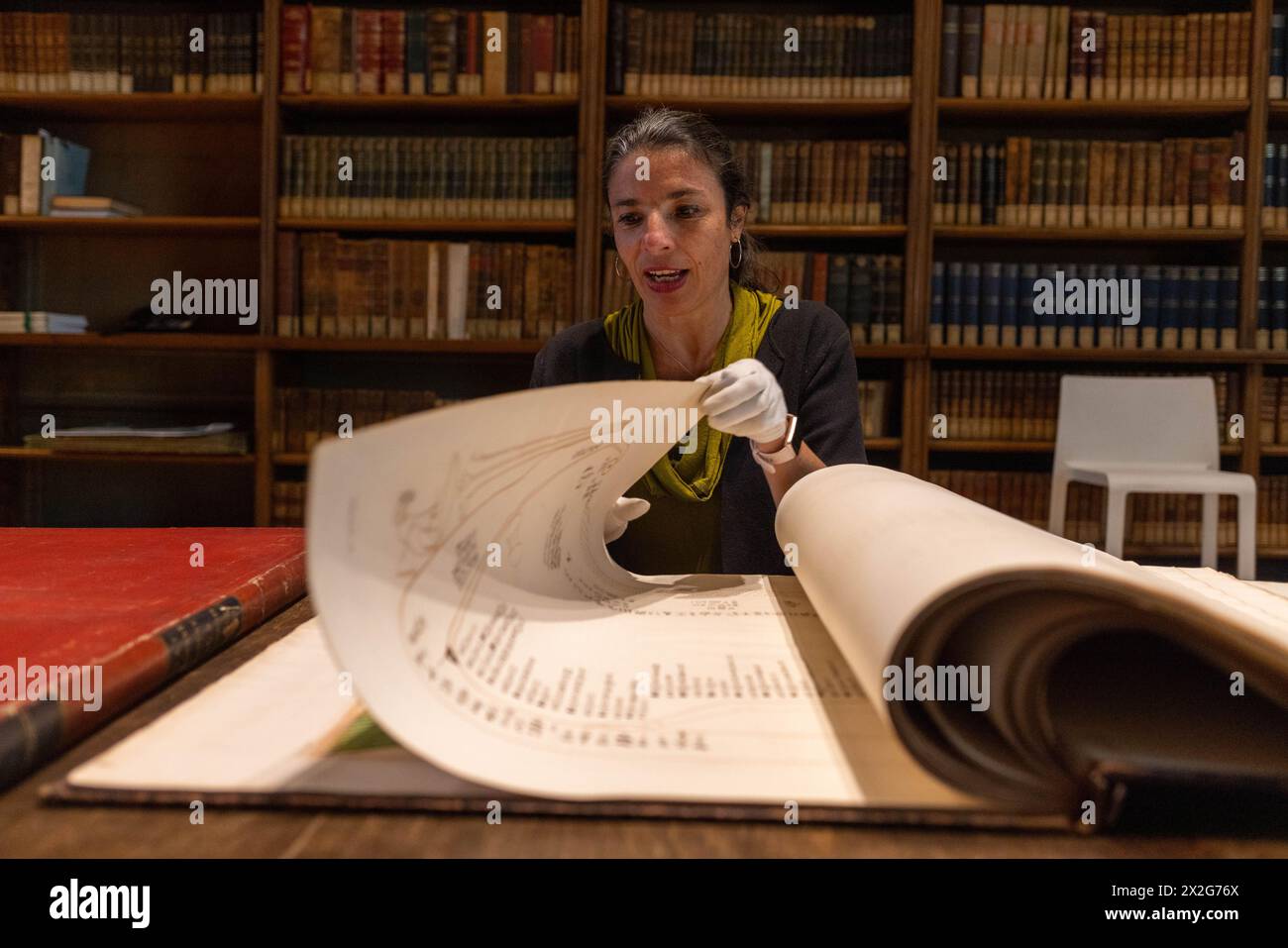 Elena Borgi, responsable de la bibliothèque et des archives historiques de l'Académie des sciences de Turin, expose des documents originaux de la collection Drovetti et ''les monuments d'Egypte et de Nubie'' d'Ippolito Rosellini. L’Académie des sciences de Turin accueille une nouvelle exposition, où ils exposent les documents d’inventaire originaux du Musée et les lettres échangées entre des personnalités clés de l’égyptologie, telles que Bernardino Drovetti, Jean-François Champollion et Carlo Vidua, lors de l’acquisition des artefacts. Le Musée égyptien de Turin présente une nouvelle exposition temporaire Banque D'Images