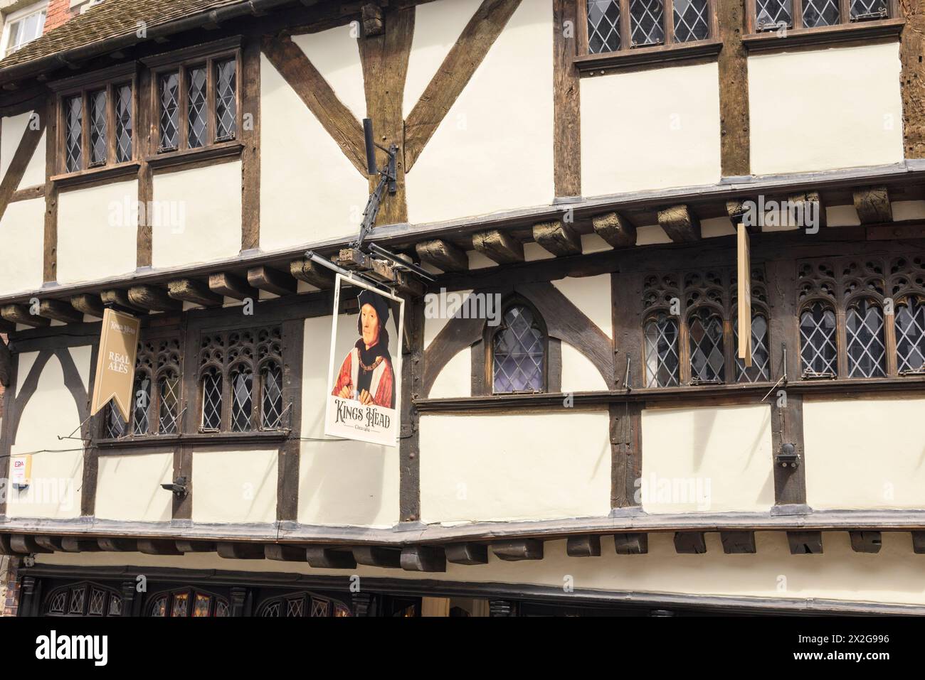 King's Head pub, bâtiment Tudor, Shrewsbury, Shropshire, Royaume-Uni Banque D'Images