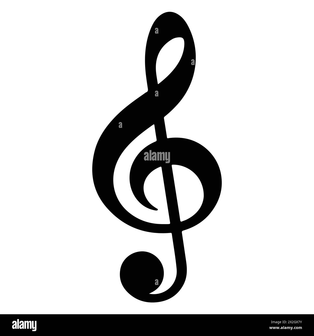 Icône d'aigus clef. Symbole des notes de musique. Silhouette noire. Design musical. Signe de note. Illustration vectorielle plate. Illustration de Vecteur