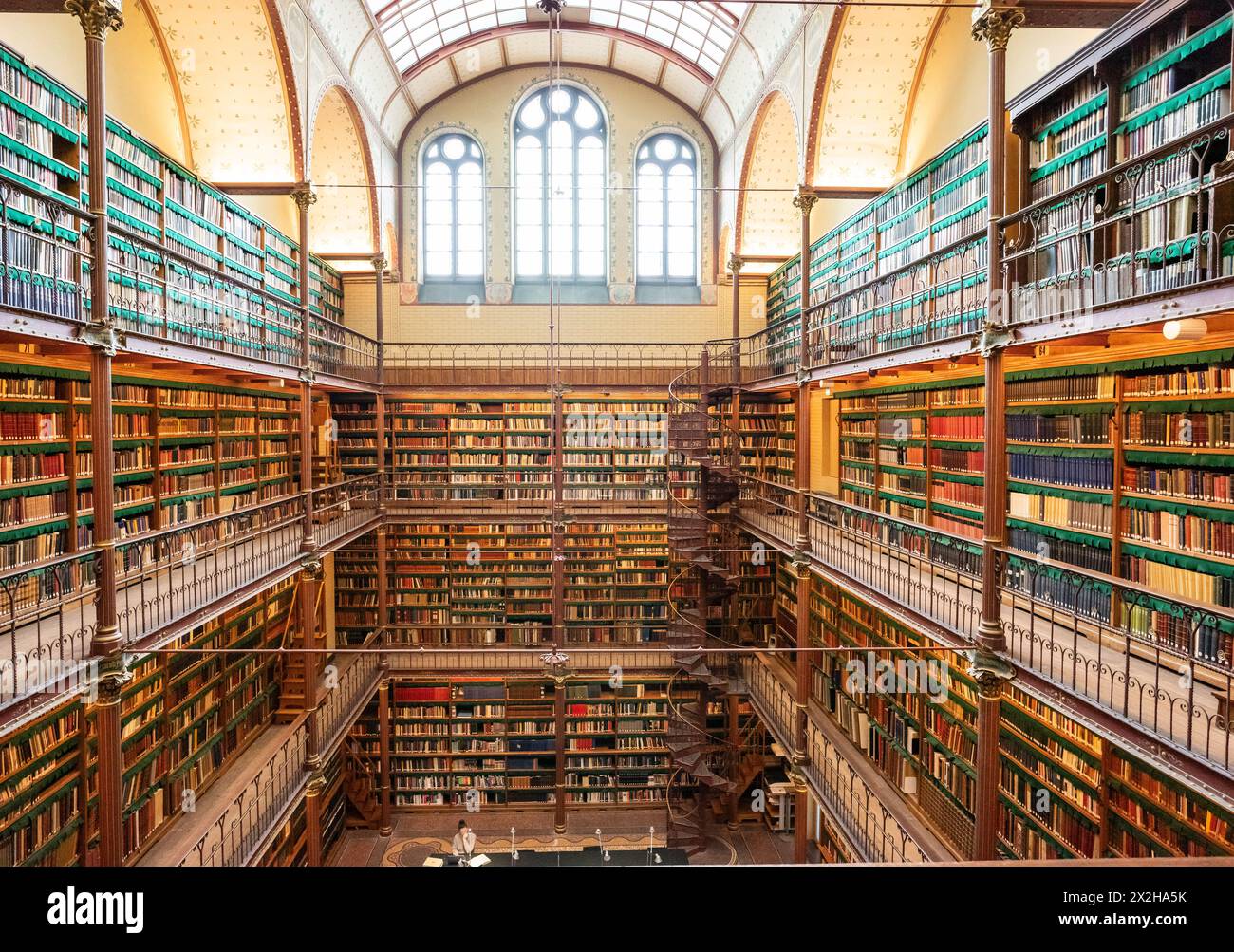 Bibliothèque Cuypers, Rijksmuseum, bâtiment du XIXe siècle, Amsterdam, pays-Bas Banque D'Images