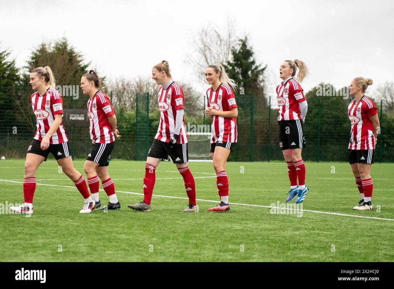 Préparez-vous pour la demi-finale de plaque de la Ligue nationale féminine entre Exeter City et Derby County à Exwick Sports Hub. (Jude Byron/SPP) crédit : photo de presse sportive SPP. /Alamy Live News Banque D'Images