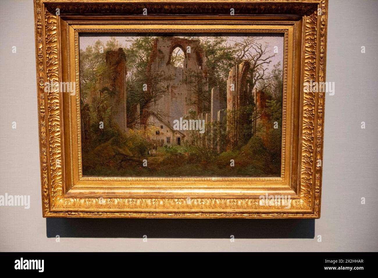 Oelgemaelde Klosterruine Eldena BEI Greifswald, Sonderausstellung unendliche Landschaften vom Maler der Romantik Caspar David Friedrich, in der Alten Nationalgalerie, Querformat, am 19.04.2024 in Berlin Mitte, nur fuer redaktionelle Zwecke, usage éditorial exclusif Alte Nationalgalerie etc - Berlin *** peinture à l'huile des ruines du monastère d'Eldena près de Greifswald, exposition spéciale Infinite Landscapes du peintre romantique Caspar David Friedrich, dans l'Alte Nationalgalerie, format paysage, le 19 04 2024 à Berlin Mitte, pour usage éditorial exclusif, usage éditorial exclusif Alte Nationalgalerie etc Berlin Banque D'Images