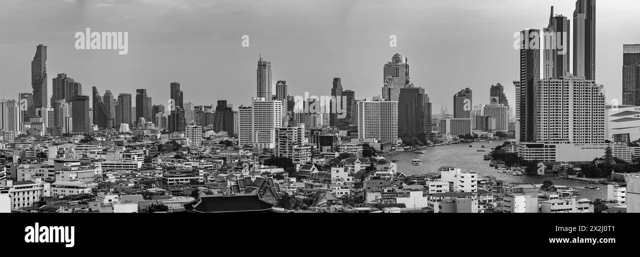 Panorama de Chinatown à l'horizon de Bangkok, Thaïlande Banque D'Images