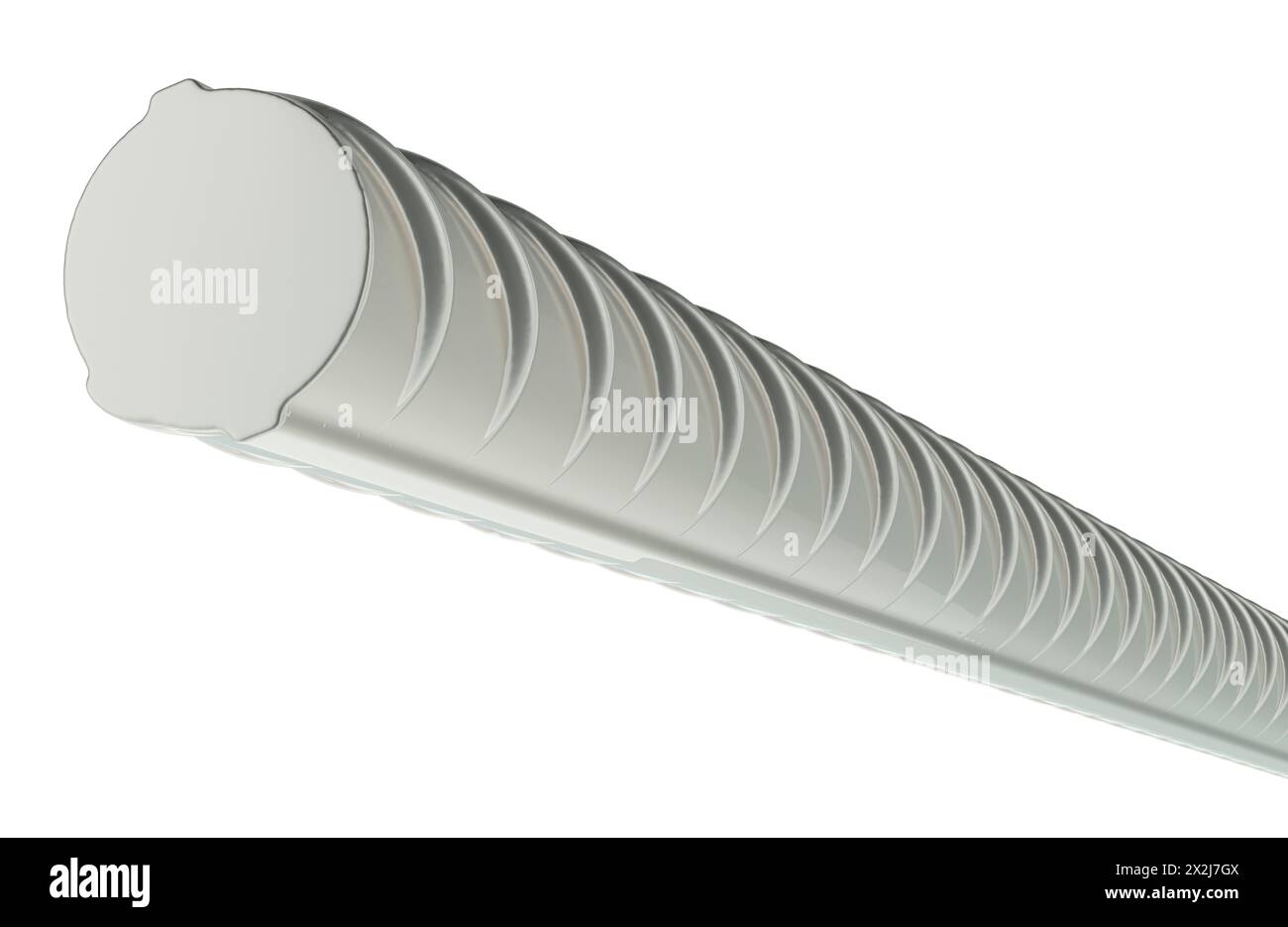 Barre d'armature de construction, rendu 3D isolé sur fond blanc Banque D'Images