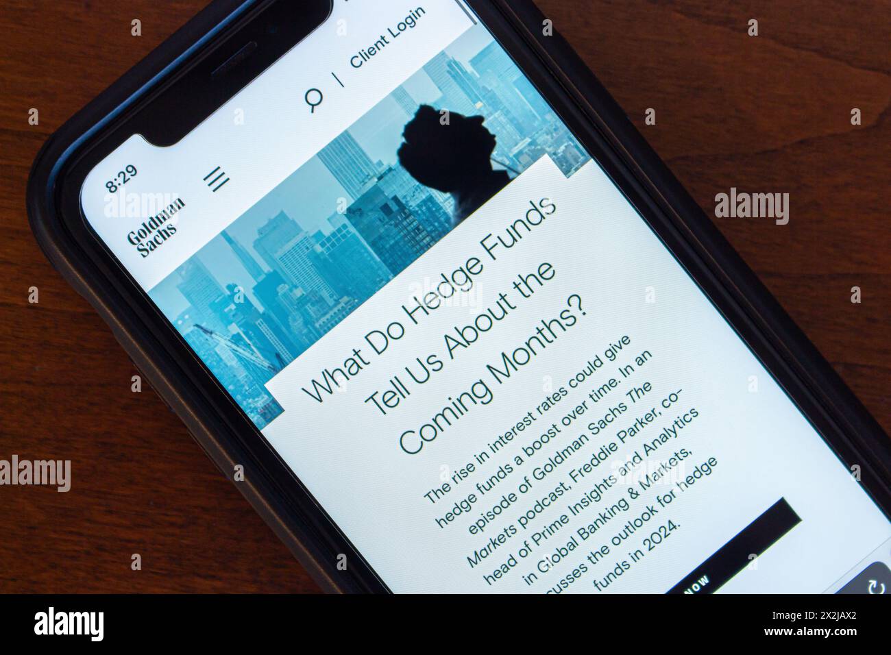 Site Goldman Sachs vu dans un écran iPhone. Goldman Sachs Group, Inc est une banque d'investissement multinationale américaine et une société de services financiers. Banque D'Images