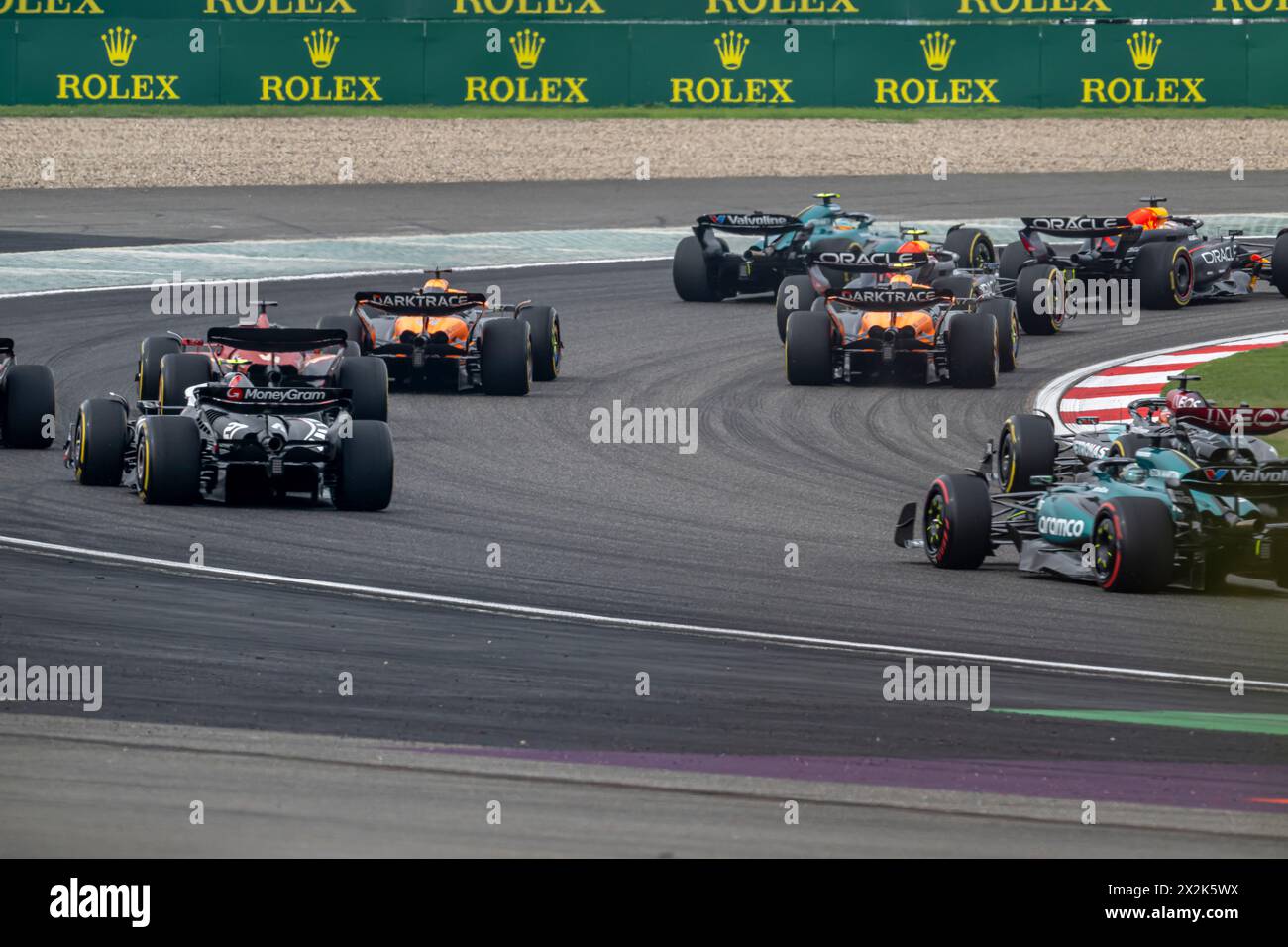 Shanghai, Chine, 21 avril, Grand Prix de Chine, du circuit international de Shanghai, Shanghai, Chine concourt pour le Grand Prix de Chine 2024. Jour de la course, manche 05 du championnat de formule 1 2024. Crédit : Michael Potts/Alamy Live News Banque D'Images