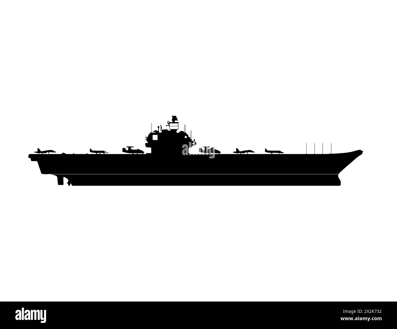 Art vectoriel de silhouette de porte-avions Illustration de Vecteur