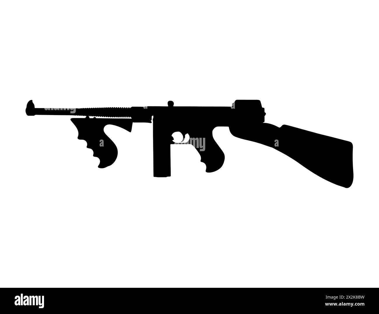 Silhouette de mitrailleuse Thompson M1921 Illustration de Vecteur
