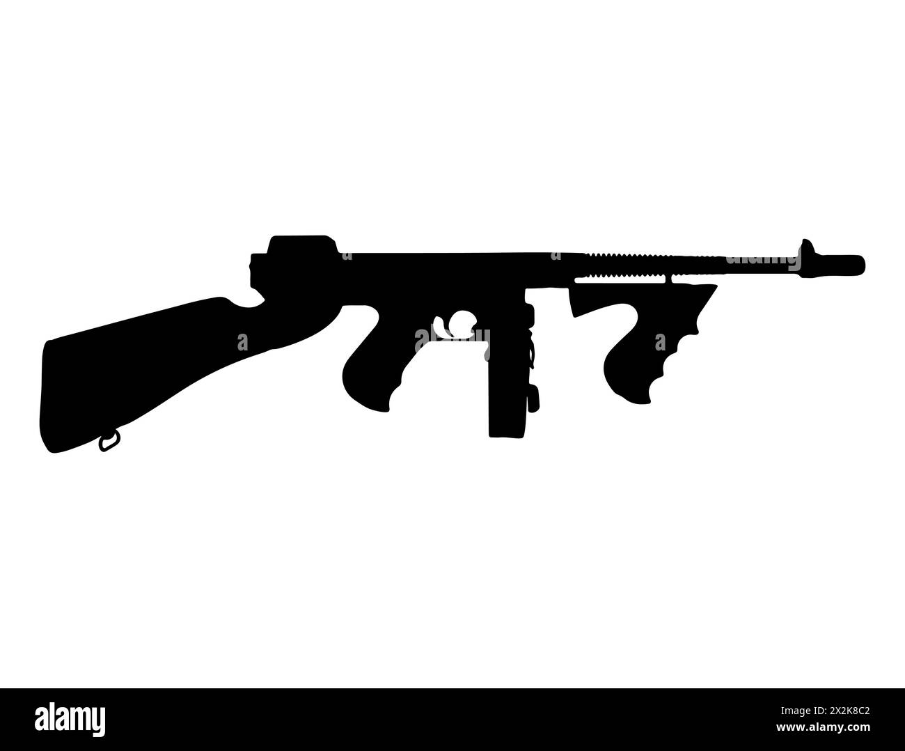 Silhouette de mitrailleuse Thompson M1921 Illustration de Vecteur