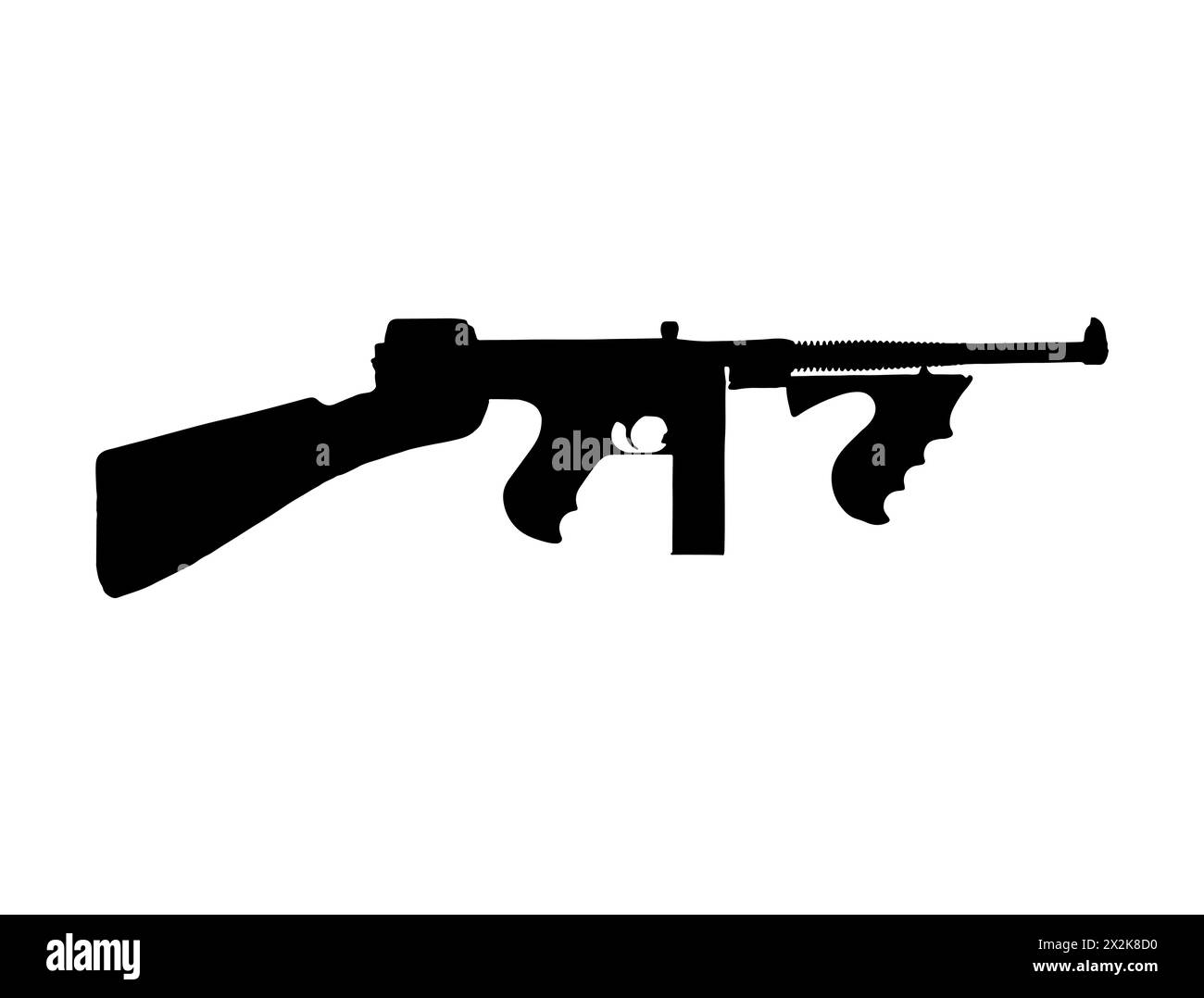 Silhouette de mitrailleuse Thompson M1921 Illustration de Vecteur