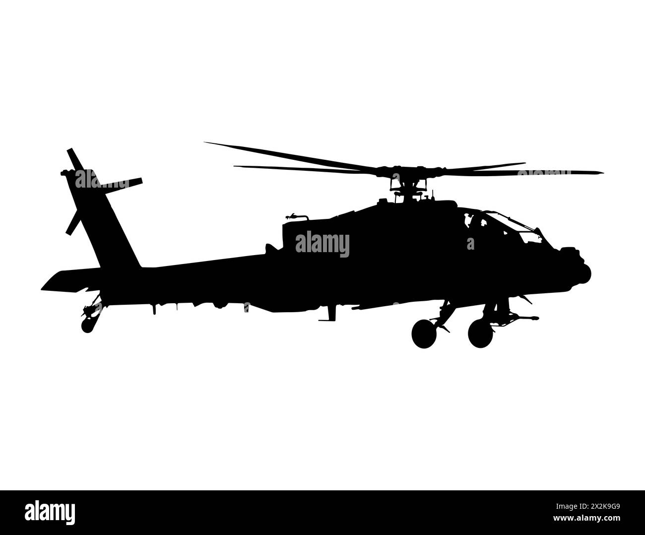 Art vectoriel de silhouette d'hélicoptère militaire Illustration de Vecteur