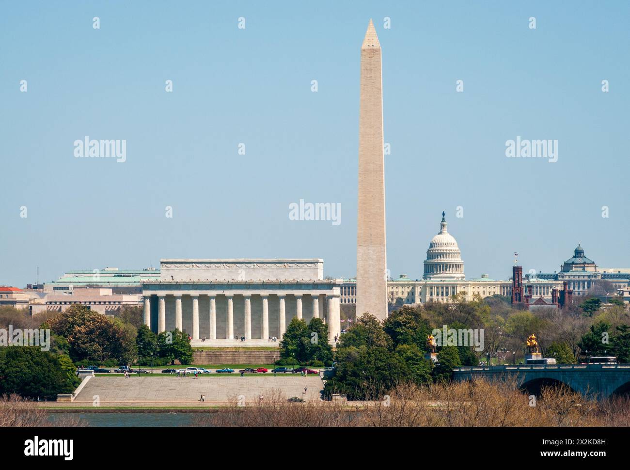 Le Washington Monument et le Capitole Building sur le Mall of Washington D.C. aux États-Unis Banque D'Images