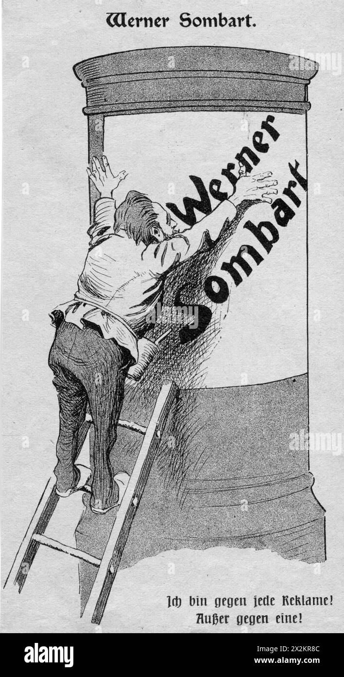 Sombart, Werner, 19.1.1863 - 18.5,1941, économiste politique allemand, caricature, INFORMATIONS-AUTORISATION-DROITS-SUPPLÉMENTAIRES-NON-DISPONIBLES Banque D'Images