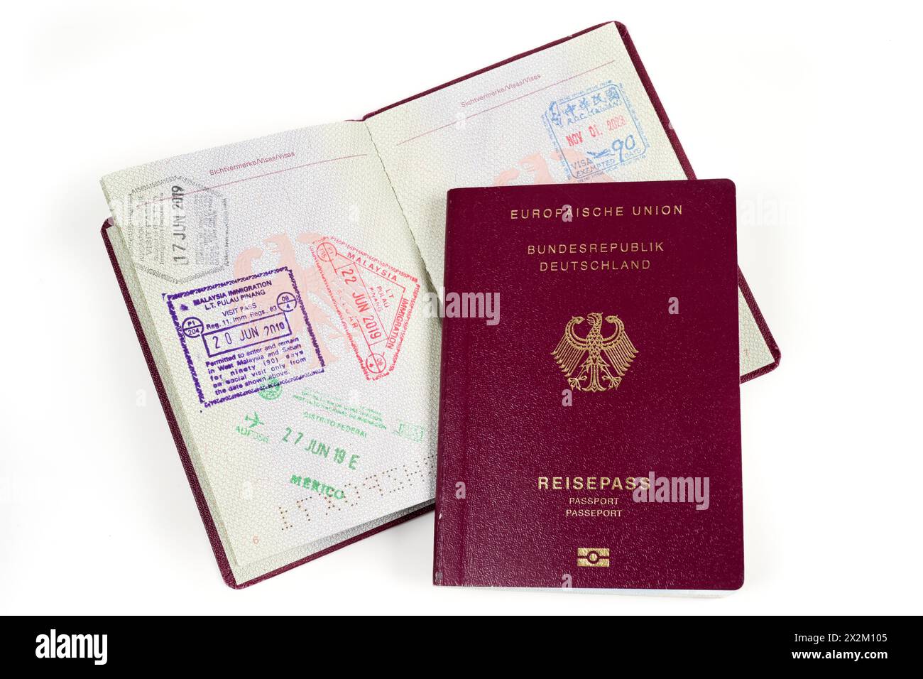 Visa, Stempel, Reisepässe der Bundesrepublik Deutschland Banque D'Images
