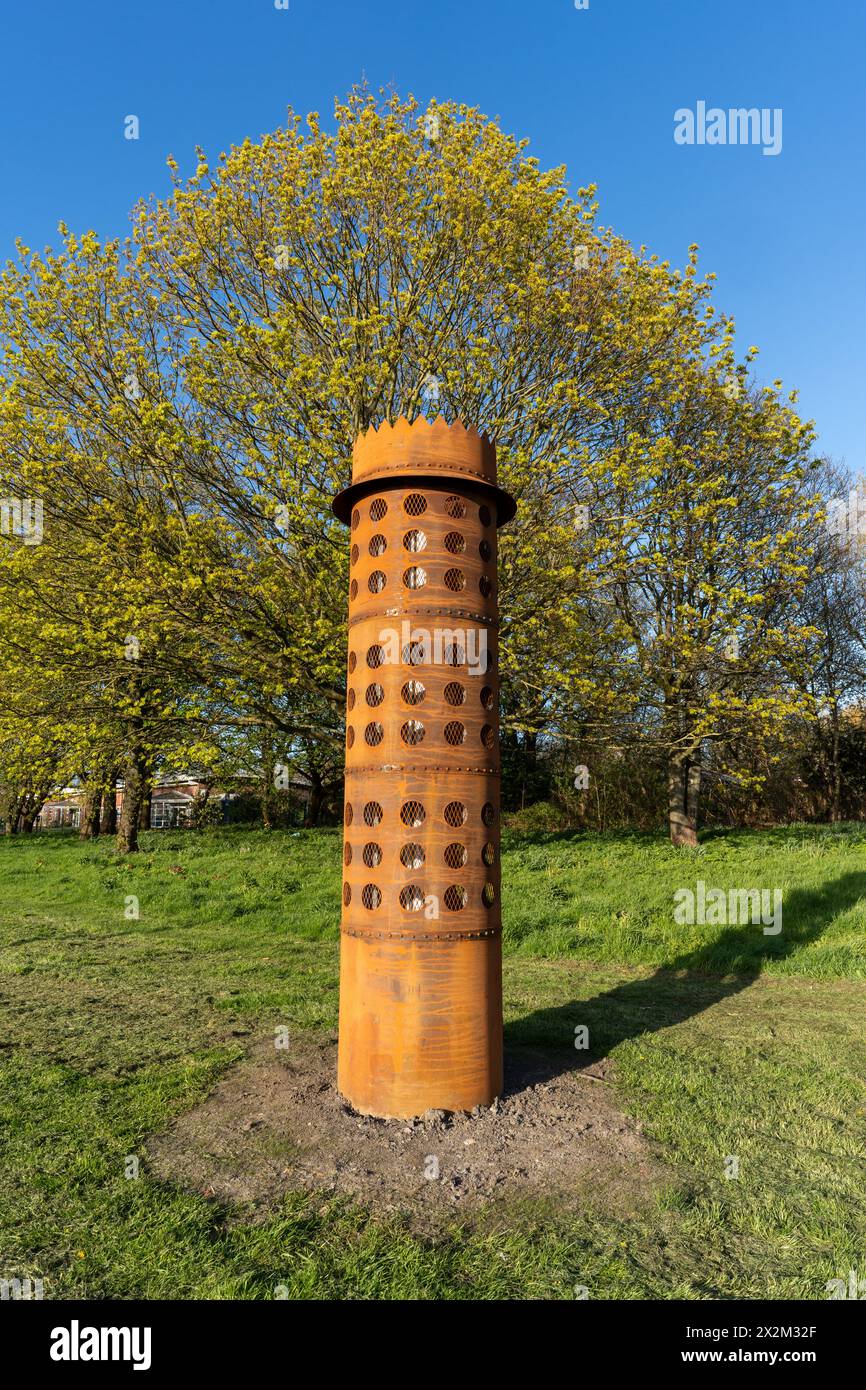 Sculpture Geordie Lamp par Andy Mayers à West Moor, North Tyneside, Royaume-Uni Banque D'Images