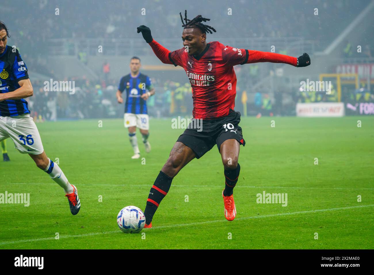 Milan, Italie. 22 avril 2024. Rafael Leao, AC Milan vs FC Internazionale - Serie A. crédit : /Alessio Morgese / Emage crédit : Alessio Morgese/E-Mage/Alamy Live News Banque D'Images